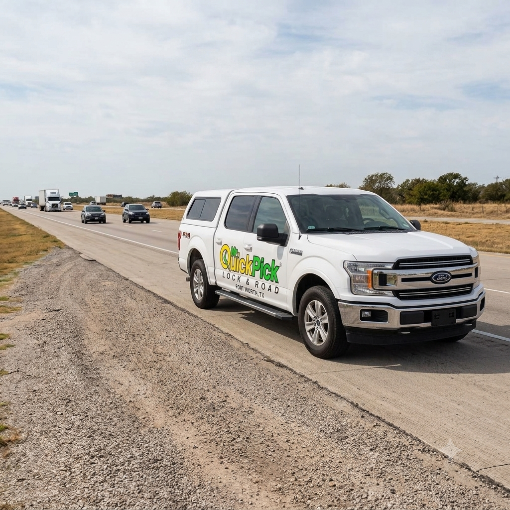 Mr. Quick Pick technician providing professional roadside assistance